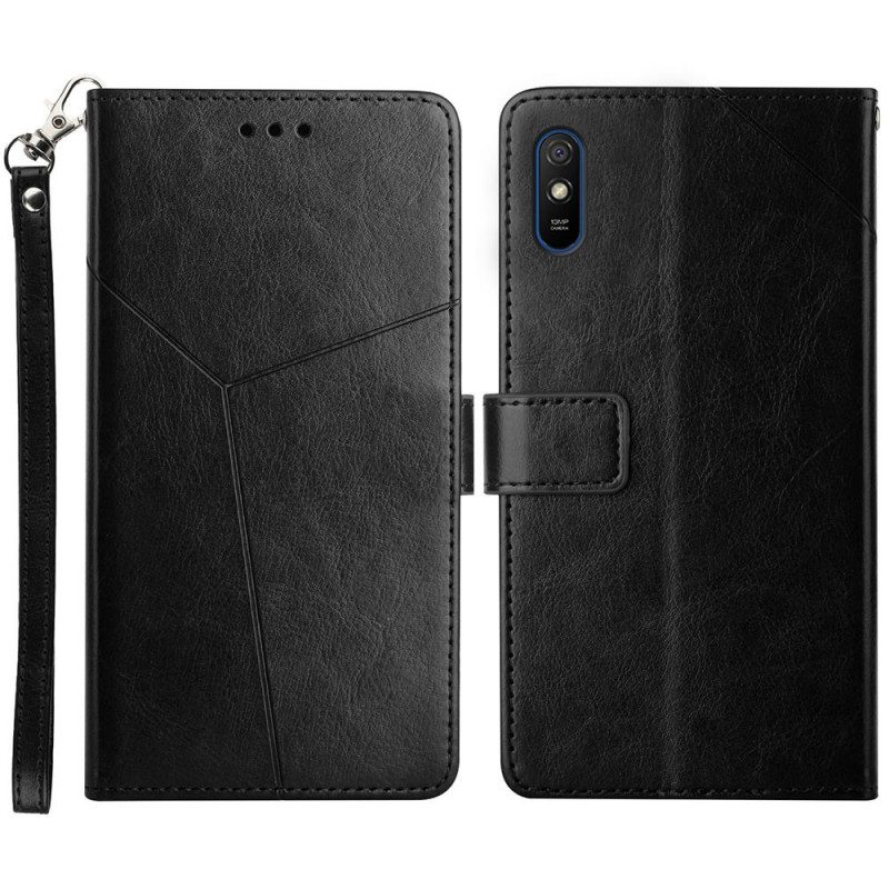 Flip Case Für Xiaomi Redmi 9A Stil Leder Geo Y Design