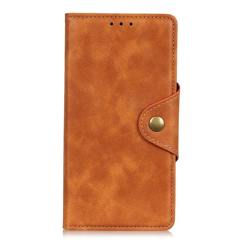 Flip Case Für Xiaomi Redmi 9A Vintage Kunstleder Und Knopf