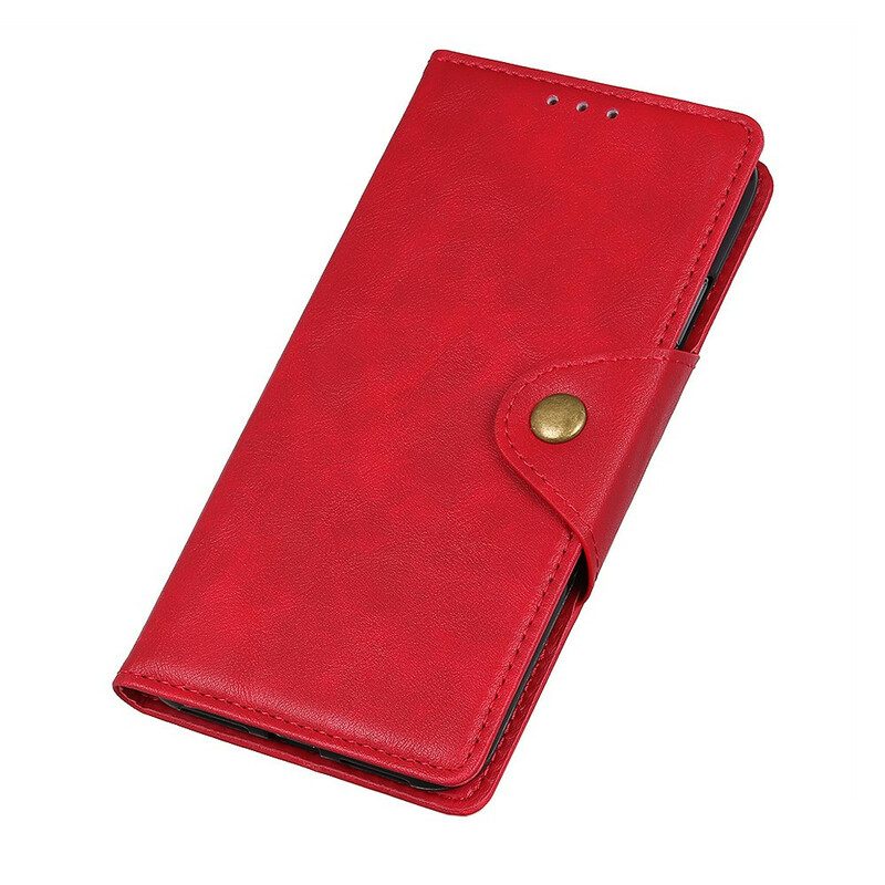 Flip Case Für Xiaomi Redmi 9A Vintage Kunstleder Und Knopf