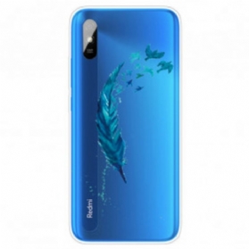 Handyhülle Für Xiaomi Redmi 9A Wunderschöne Blaue Feder