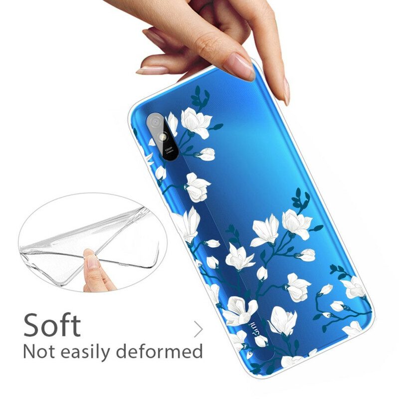 Hülle Für Xiaomi Redmi 9A Weiße Blumen