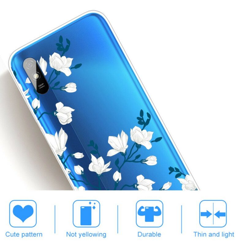 Hülle Für Xiaomi Redmi 9A Weiße Blumen