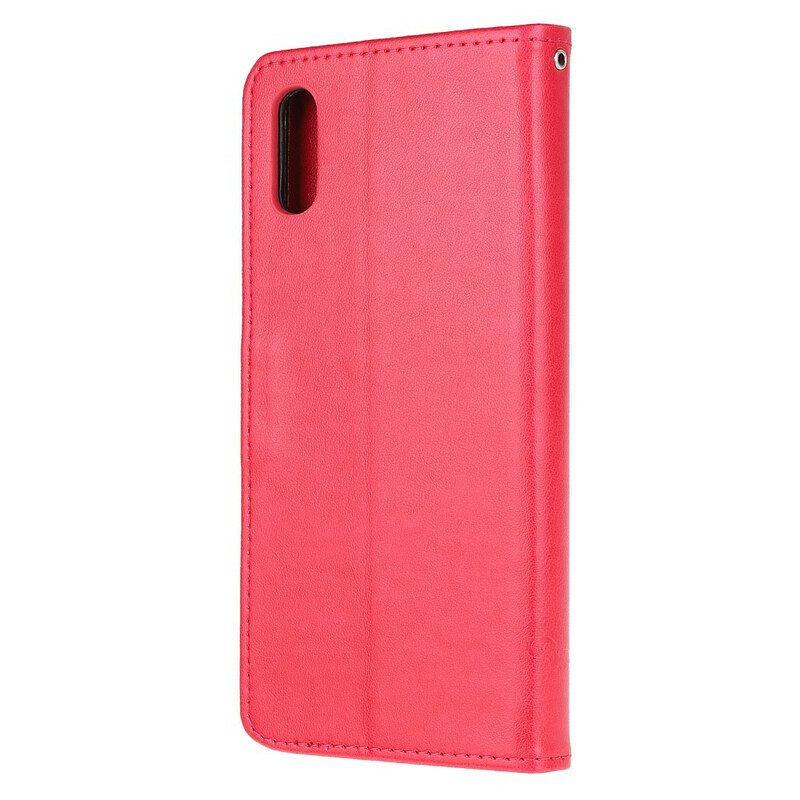 Lederhüllen Für Xiaomi Redmi 9A Asiatische Schmetterlinge Und Blumen