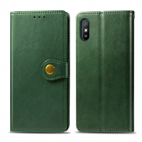 Lederhüllen Für Xiaomi Redmi 9A Kunstleder Und Vintage-verschluss