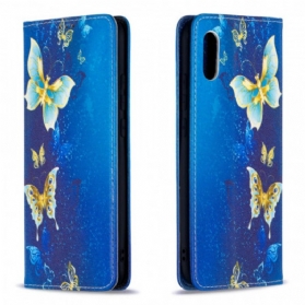 Schutzhülle Für Xiaomi Redmi 9A Flip Case Blaue Schmetterlinge