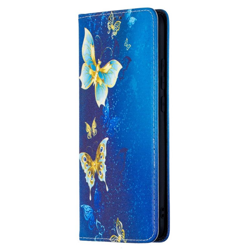 Schutzhülle Für Xiaomi Redmi 9A Flip Case Blaue Schmetterlinge