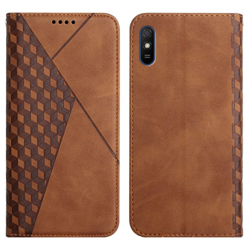 Schutzhülle Für Xiaomi Redmi 9A Flip Case Geo-ledereffekt