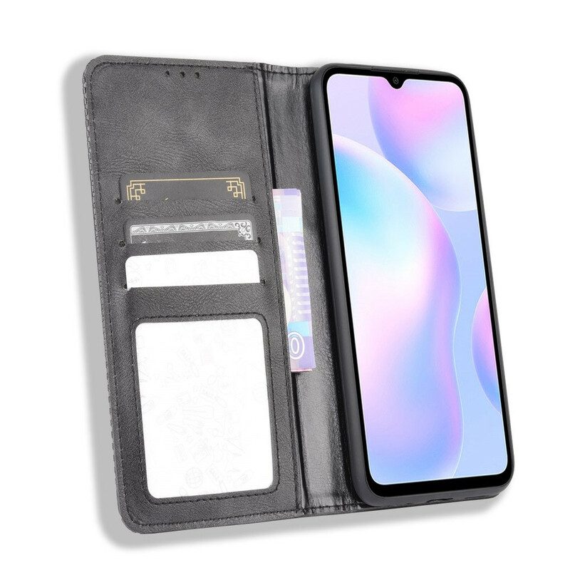 Schutzhülle Für Xiaomi Redmi 9A Flip Case Stilisierter Vintage-ledereffekt