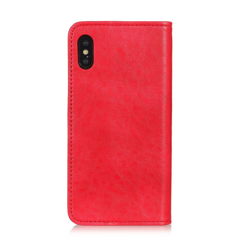 Schutzhülle Für Xiaomi Redmi 9A Flip Case Strukturiertes Spaltleder