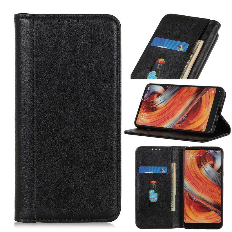 Schutzhülle Für Xiaomi Redmi 9A Flip Case Version Aus Litschi-spaltleder