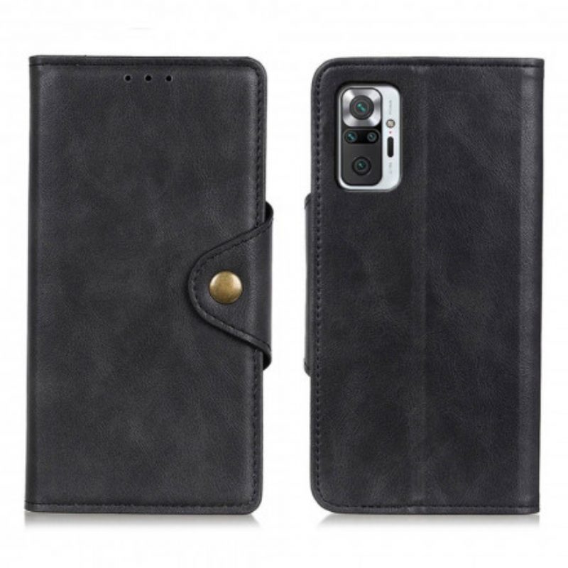 Flip Case Für Xiaomi Redmi Note 10 Pro Knopf Aus Kunstleder