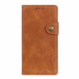 Flip Case Für Xiaomi Redmi Note 10 Pro Künstlerischer Nähknopf