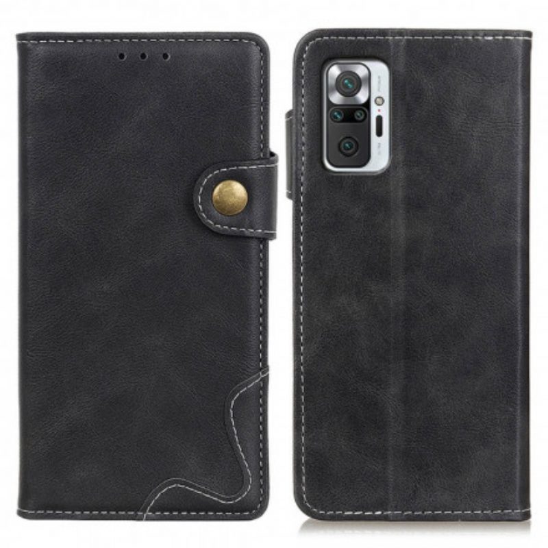 Flip Case Für Xiaomi Redmi Note 10 Pro Künstlerischer Nähknopf