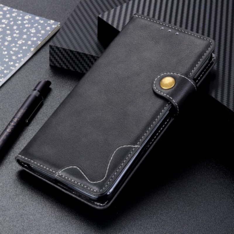 Flip Case Für Xiaomi Redmi Note 10 Pro Künstlerischer Nähknopf