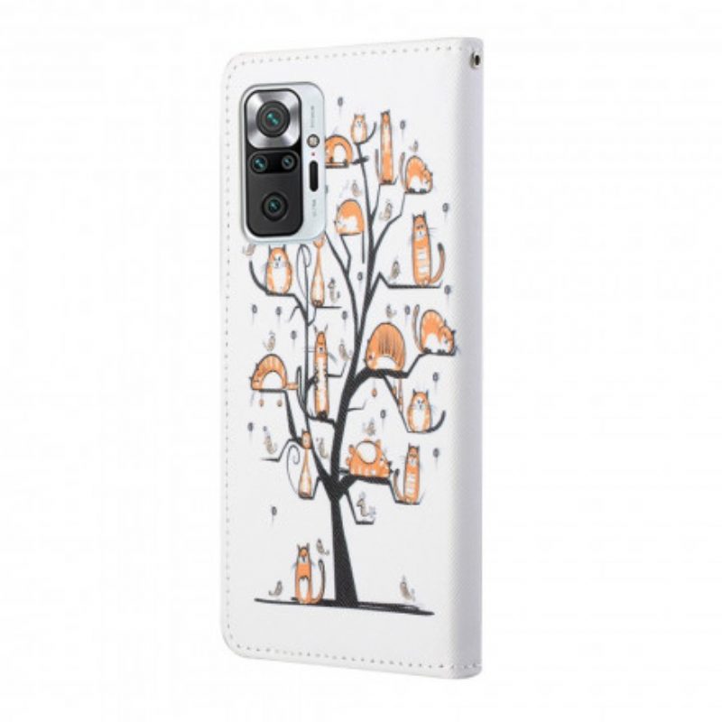 Flip Case Für Xiaomi Redmi Note 10 Pro Mit Kordel Funky Cats Mit Riemen