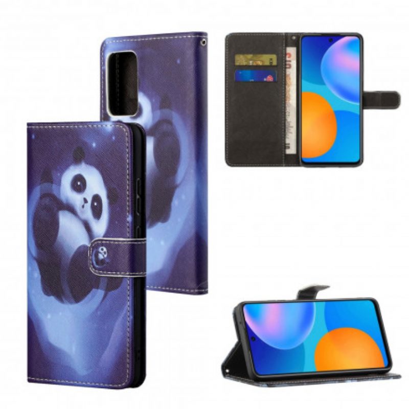 Flip Case Für Xiaomi Redmi Note 10 Pro Mit Kordel Panda Space Mit Schlüsselband