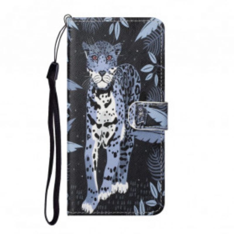 Flip Case Für Xiaomi Redmi Note 10 Pro Mit Kordel Riemchen-leopard