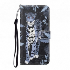 Flip Case Für Xiaomi Redmi Note 10 Pro Mit Kordel Riemchen-leopard