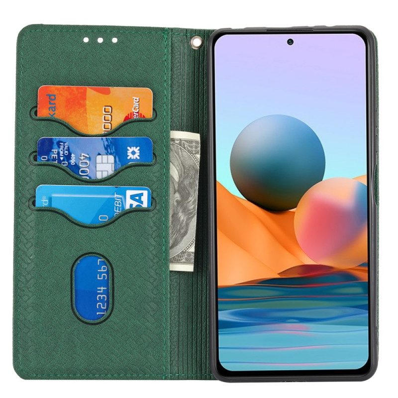 Flip Case Für Xiaomi Redmi Note 10 Pro Mit Kordel Riemchen-stil Aus Gewebtem Leder