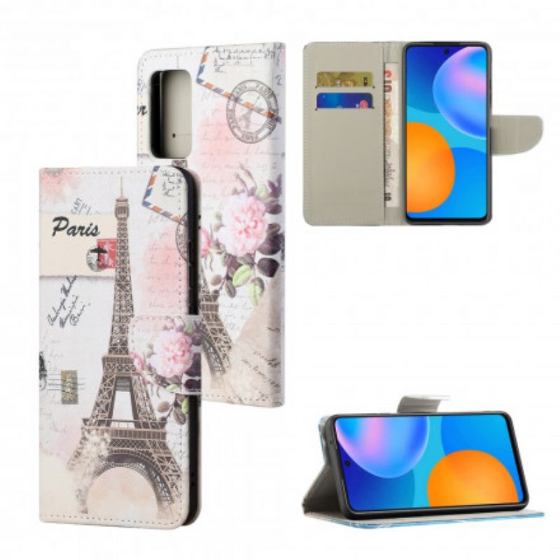 Flip Case Für Xiaomi Redmi Note 10 Pro Retro-eiffelturm