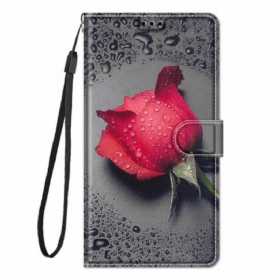 Flip Case Für Xiaomi Redmi Note 10 Pro Rosen Mit Schlüsselband