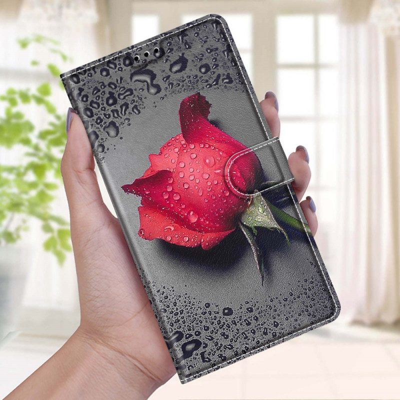 Flip Case Für Xiaomi Redmi Note 10 Pro Rosen Mit Schlüsselband