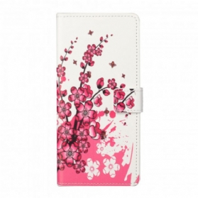 Flip Case Für Xiaomi Redmi Note 10 Pro Tropische Blumen