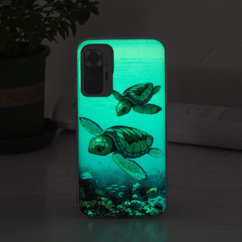 Hülle Für Xiaomi Redmi Note 10 Pro Fluoreszierende Schildkröten