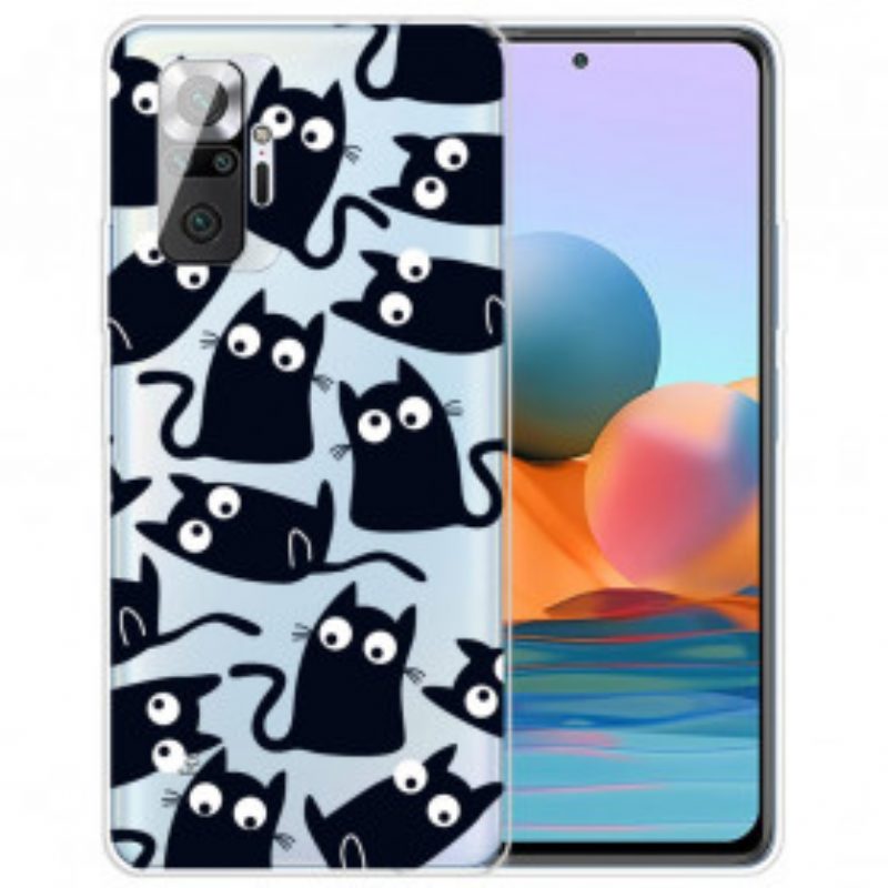 Hülle Für Xiaomi Redmi Note 10 Pro Mehrere Schwarze Katzen