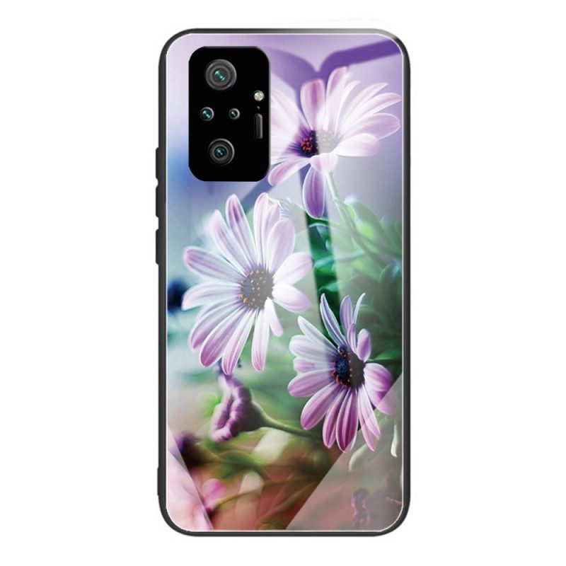 Hülle Für Xiaomi Redmi Note 10 Pro Realistische Blumen Aus Gehärtetem Glas