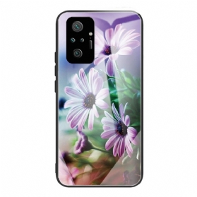 Hülle Für Xiaomi Redmi Note 10 Pro Realistische Blumen Aus Gehärtetem Glas