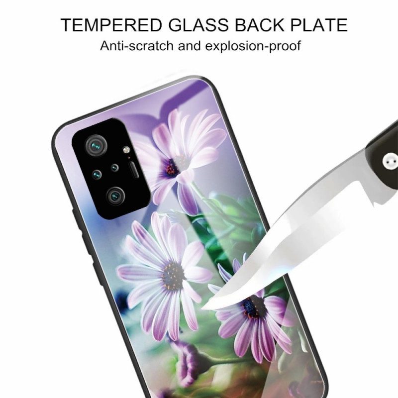 Hülle Für Xiaomi Redmi Note 10 Pro Realistische Blumen Aus Gehärtetem Glas