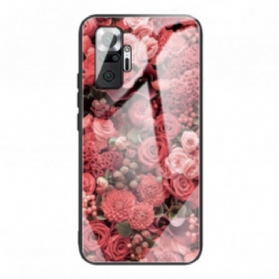 Hülle Für Xiaomi Redmi Note 10 Pro Rosenblüten Aus Gehärtetem Glas