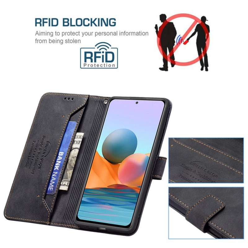 Lederhüllen Für Xiaomi Redmi Note 10 Pro Rfid-binfen-farbe