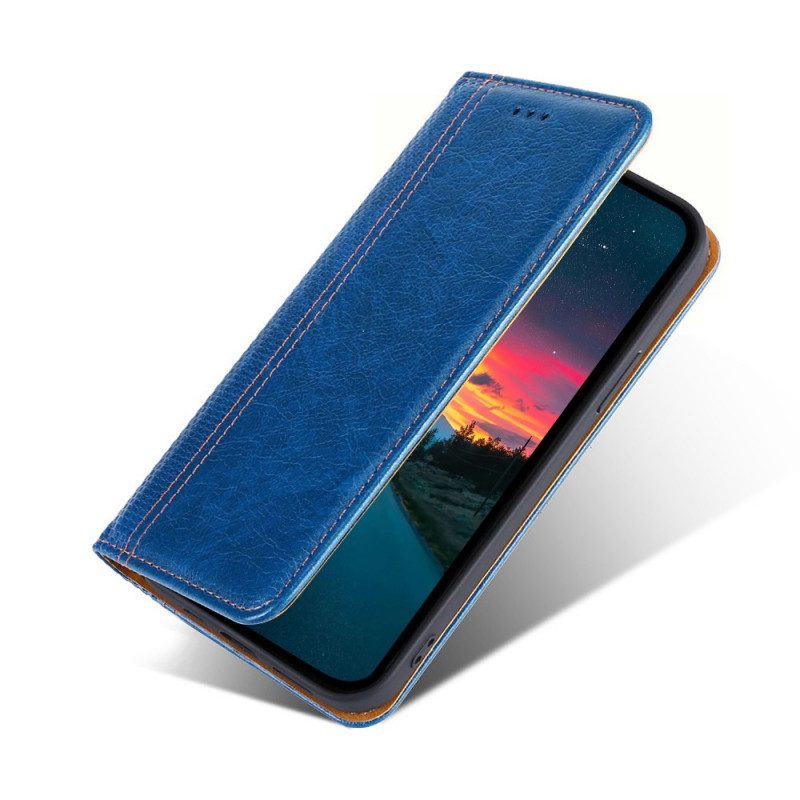 Schutzhülle Für Xiaomi Redmi Note 10 Pro Flip Case Nähte Aus Litschi-spaltleder