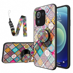 Handyhülle Für Xiaomi Mi 11 Pro Patchwork-magnethalter