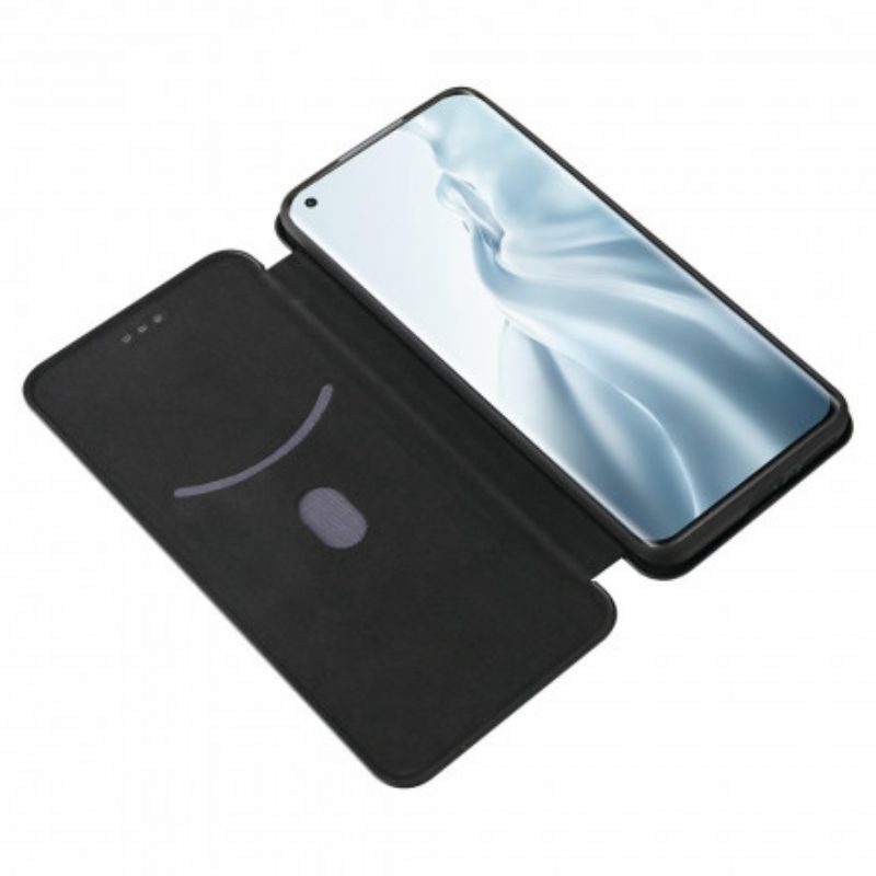 Schutzhülle Für Xiaomi Mi 11 Pro Flip Case Kohlefaser Mit Stützring