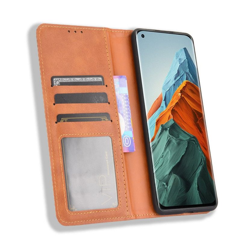 Schutzhülle Für Xiaomi Mi 11 Pro Flip Case Stilisierter Vintage-ledereffekt