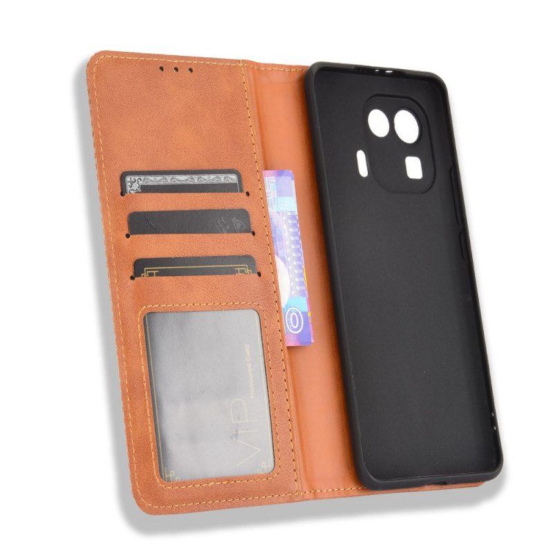 Schutzhülle Für Xiaomi Mi 11 Pro Flip Case Stilisierter Vintage-ledereffekt