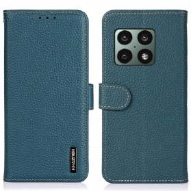 Flip Case Für OnePlus 10 Pro 5G Echtes Khazneh-litschi-leder