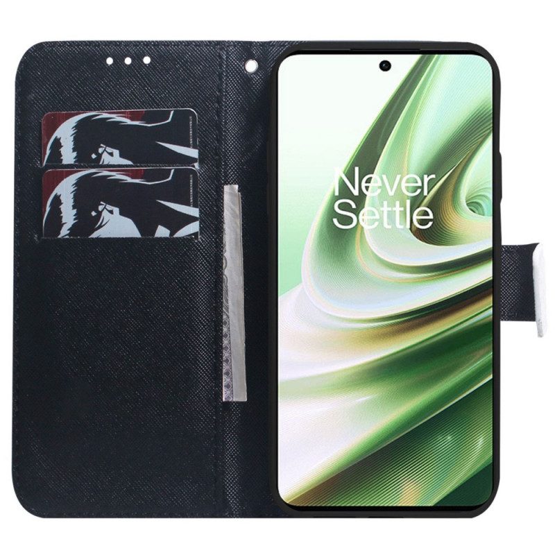 Flip Case Für OnePlus 10 Pro 5G Mit Kordel Riemchenbügel