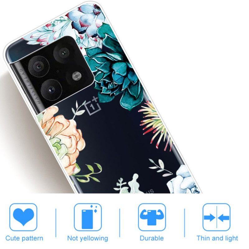 Handyhülle Für OnePlus 10 Pro 5G Nahtlose Aquarellblumen