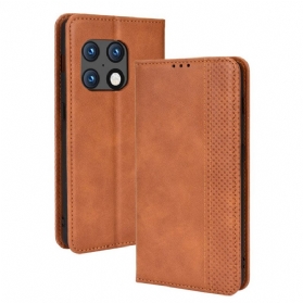 Schutzhülle Für OnePlus 10 Pro 5G Flip Case Stilisierter Vintage-ledereffekt