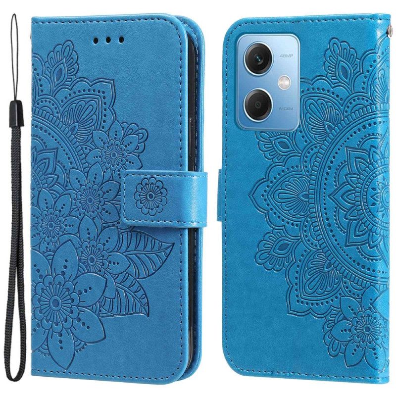 Flip Case Für Poco X5 5G Mit Kordel Riemen-blumen-mandala