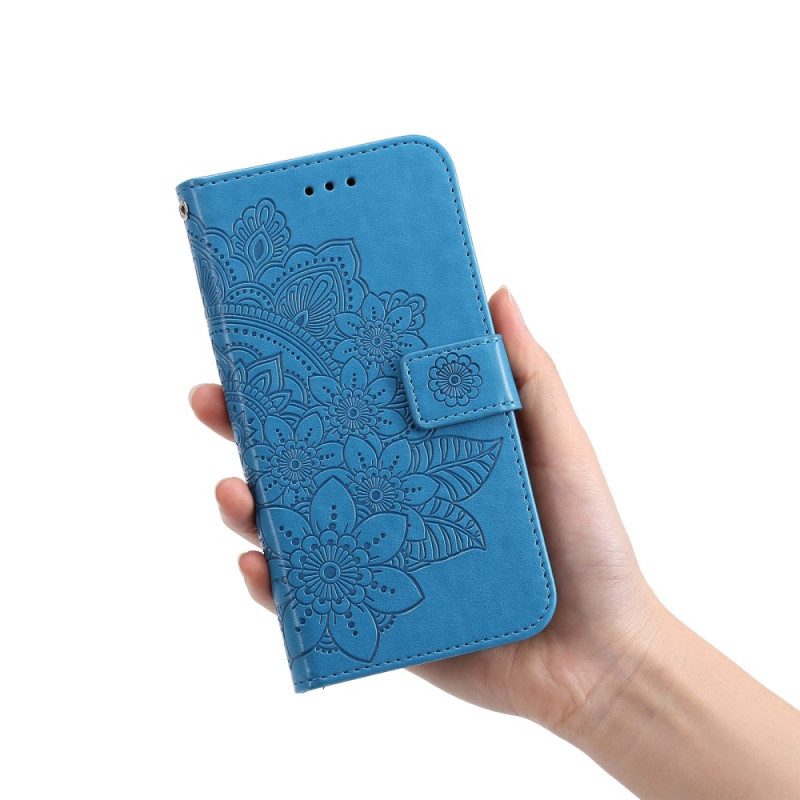 Flip Case Für Poco X5 5G Mit Kordel Riemen-blumen-mandala