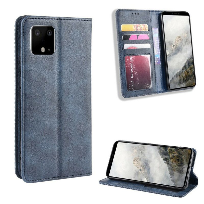 Schutzhülle Für Google Pixel 4 XL Flip Case Stilisierter Vintage-ledereffekt