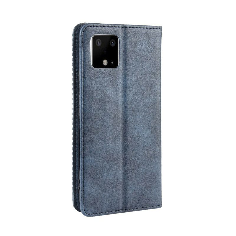 Schutzhülle Für Google Pixel 4 XL Flip Case Stilisierter Vintage-ledereffekt