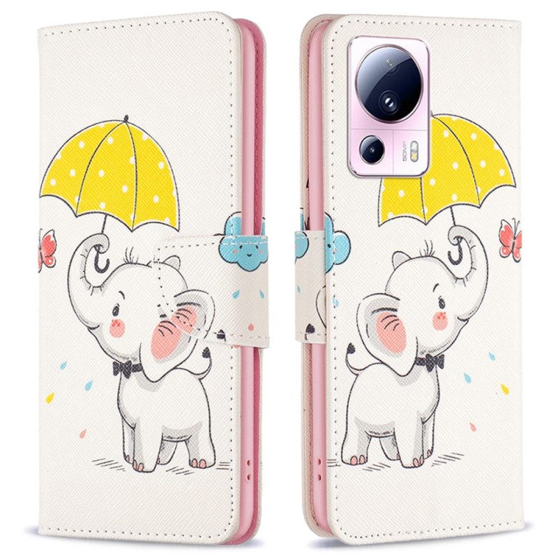 Flip Case Für Xiaomi 13 Lite Baby Elefant