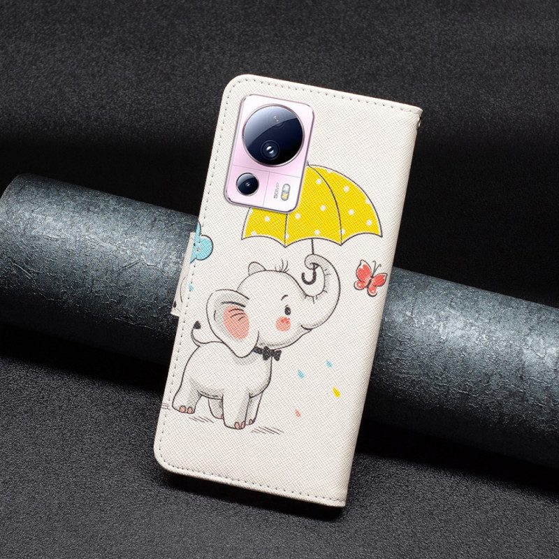 Flip Case Für Xiaomi 13 Lite Baby Elefant