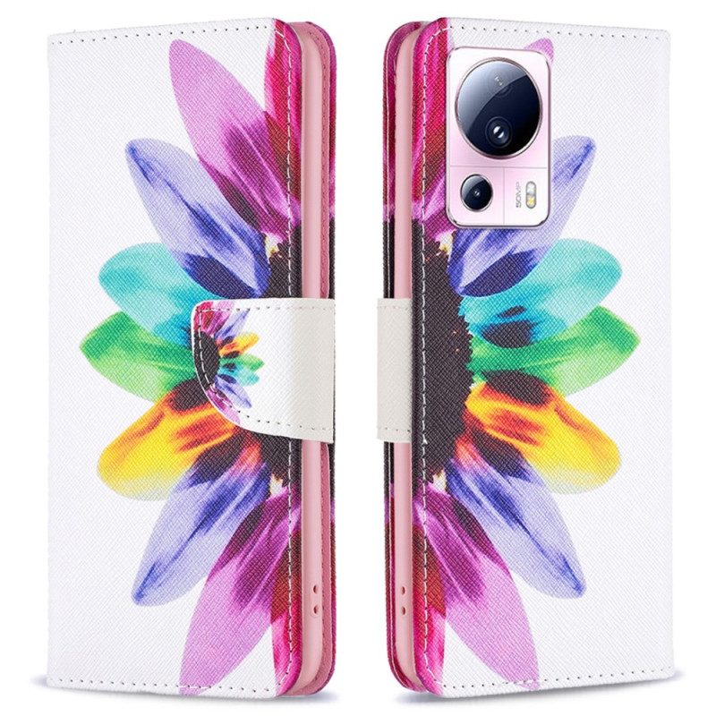 Lederhüllen Für Xiaomi 13 Lite Aquarellblume